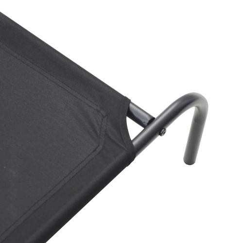 Повдигнато легло за кучета черно 150x90x20 cm Оксфорд плат