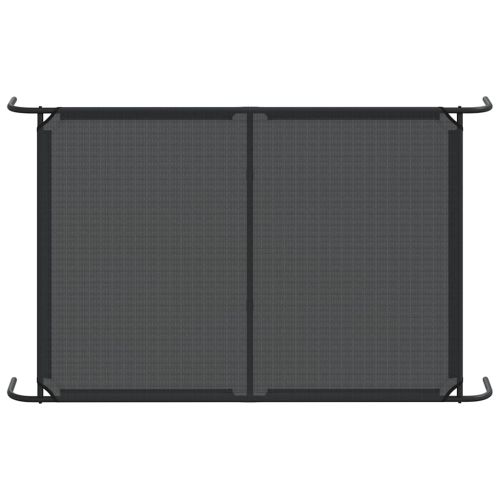 Повдигнато легло кучета черно 150x90x20 cm Текстилен и стомана