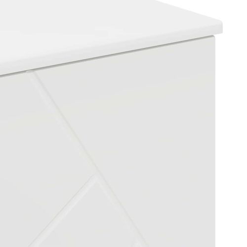 Комплект мебели за баня 3 pcs Бяло Конструирано дърво и метал.