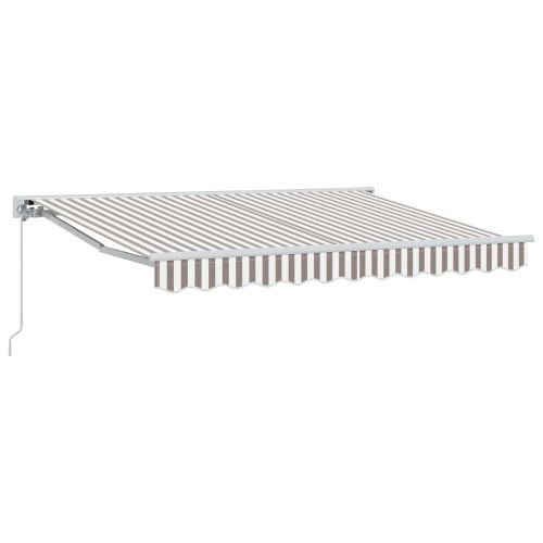 Ръчен сгъваем навес Светлосив и бял 4 × 3,5 m