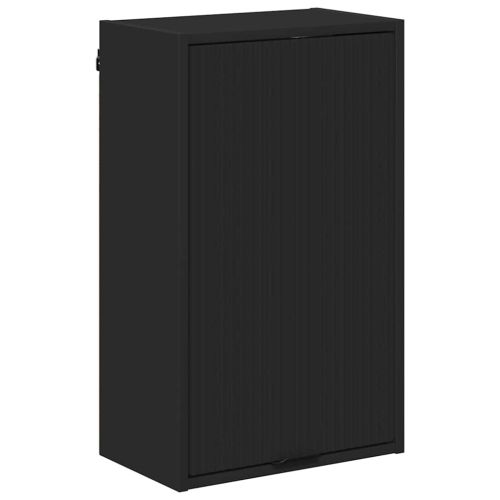 Шкаф за баня Черно 39 x 23,5 x 65 см Инженерно дърво & Метал