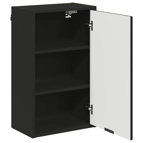 Шкаф за баня Черно 39 x 23,5 x 65 см Инженерно дърво & Метал