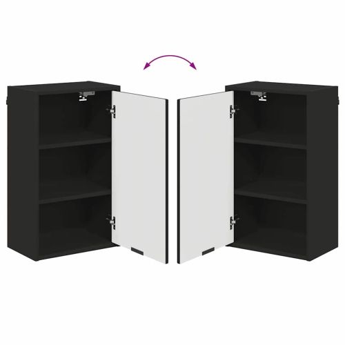 Шкаф за баня Черно 39 x 23,5 x 65 см Инженерно дърво & Метал