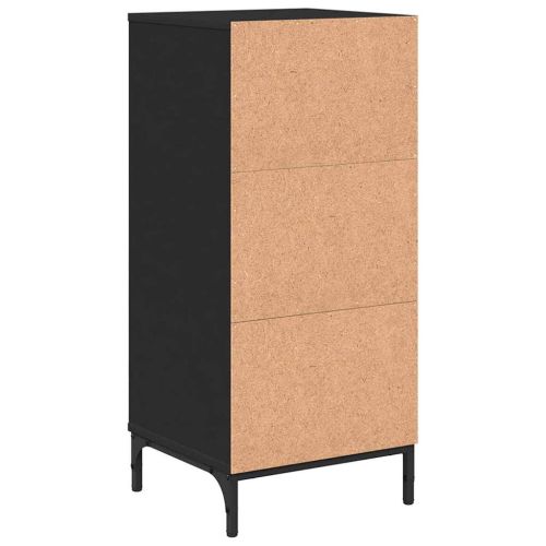Шкаф за баня Черно 39,5 x 36 x 88 см Инженерно дърво & Метал