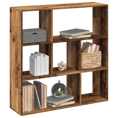 Разделител за стая / библиотека, старо дърво, 102x29x103,5 см