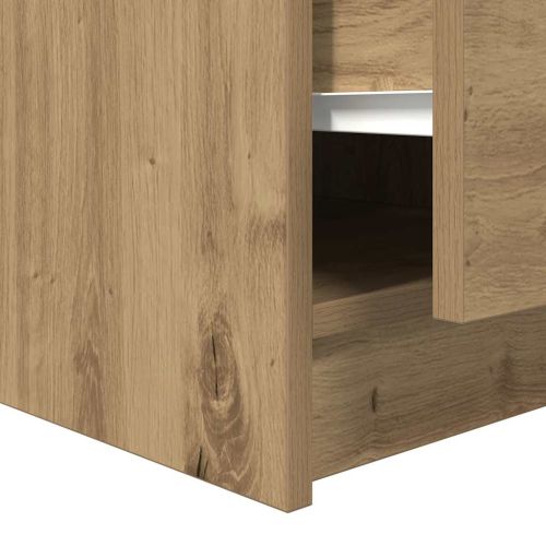 Масичка за кафе с чекмеджета дъб артизан 100x100x40 см
