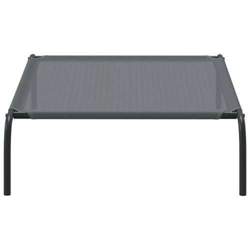 Повдигнато легло за кучета сиво 110x65x20 cm Текстилен стомана