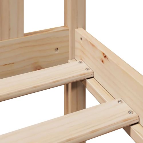 Легло с етажерка за книги, без матрак, 160x200 см, бор масив