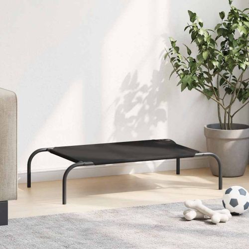 Повдигнато легло за кучета черно 90x50x20 cm Оксфорд плат