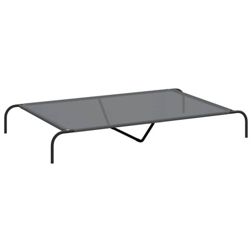 Повдигнато легло за кучета сиво 150x90x20 cm Текстилен стомана