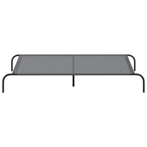 Повдигнато легло за кучета сиво 150x90x20 cm Текстилен стомана