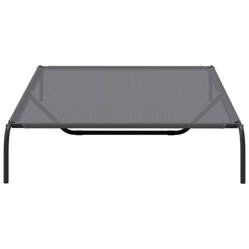 Повдигнато легло за кучета сиво 150x90x20 cm Текстилен стомана