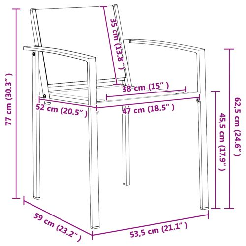 Комплект за външни мебели 5 pcs Черно и антрацит Textilene