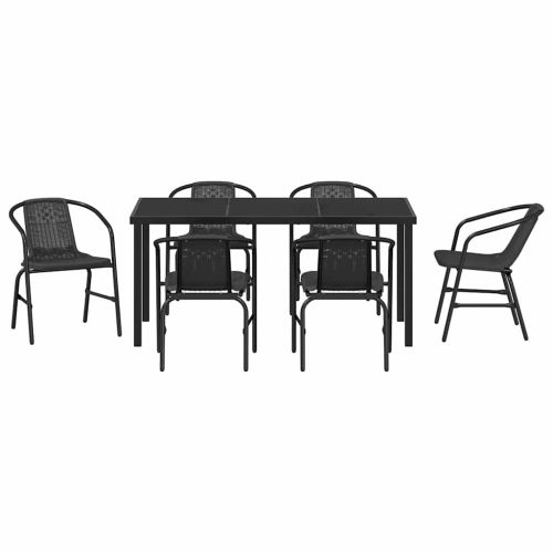 Комплект за хранене в градината 7 pcs Черно
