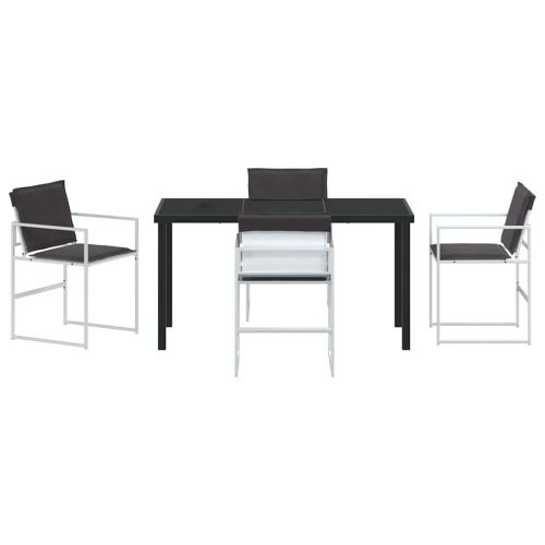 Комплект за хранене в градината 5 pcs Бяло 140 x 70 x 73 cm