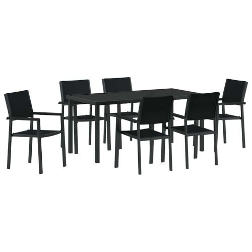 Комплект за хранене в градината 7 pcs Черно