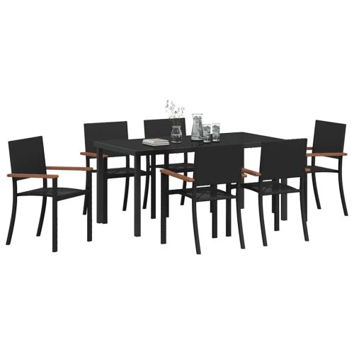 Комплект за хранене в градината 7 pcs Черно