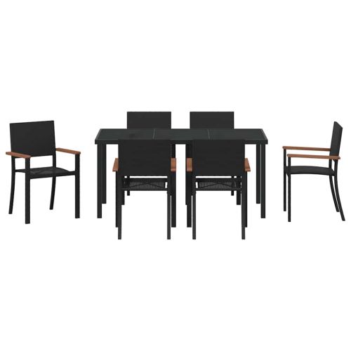Комплект за хранене в градината 7 pcs Черно