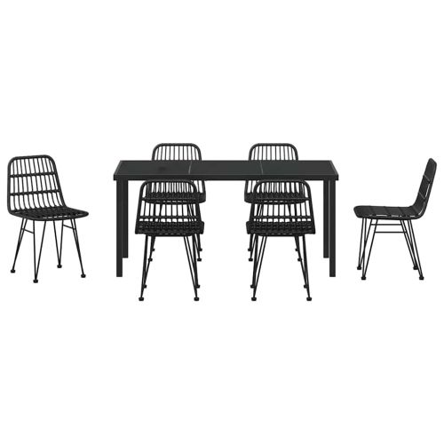 Комплект за хранене в градината 7 pcs Черно