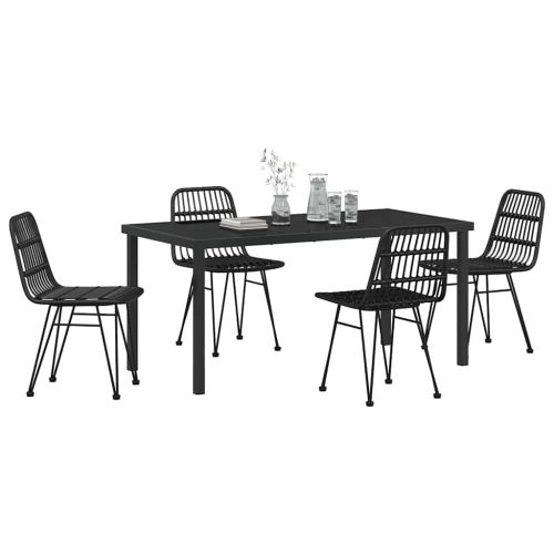 Комплект за хранене в градината 5 pcs Черно