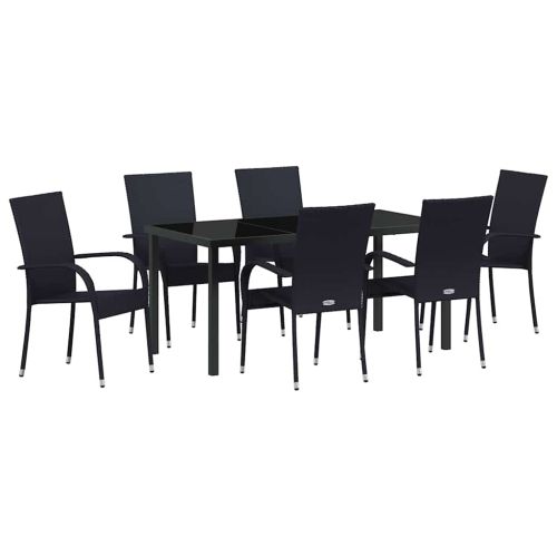 Комплект за хранене в градината 7 pcs Черно