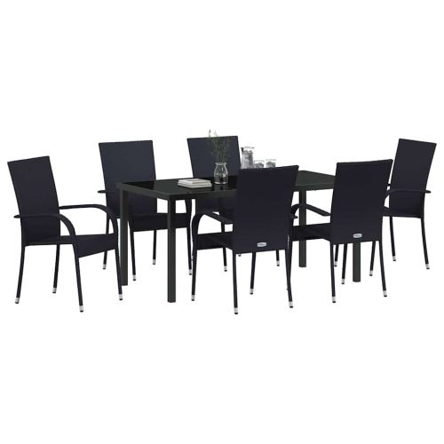 Комплект за хранене в градината 7 pcs Черно