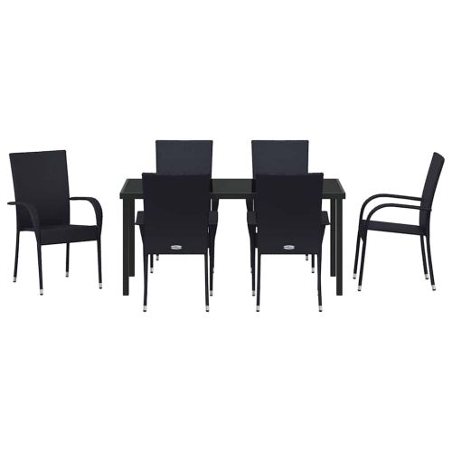 Комплект за хранене в градината 7 pcs Черно