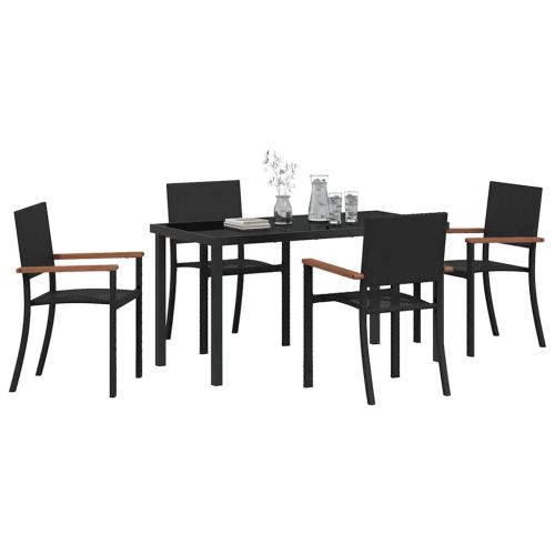 Комплект за хранене в градината 5 pcs Черно