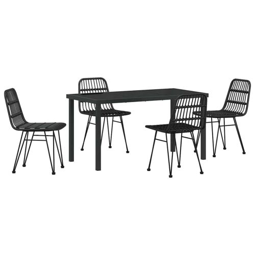 Комплект за хранене в градината 5 pcs Черно
