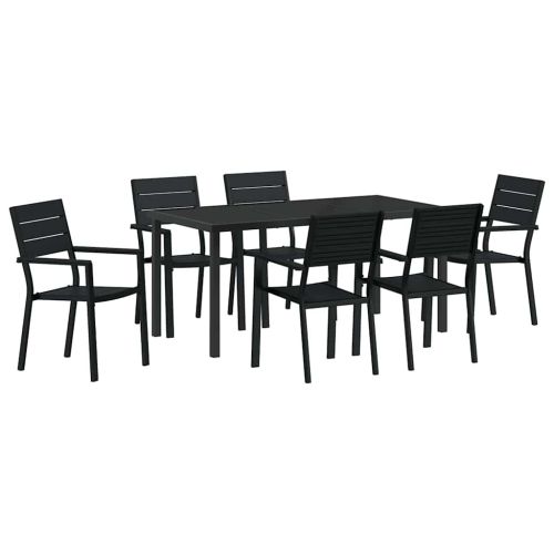 Комплект за хранене в градината 7 pcs Черно