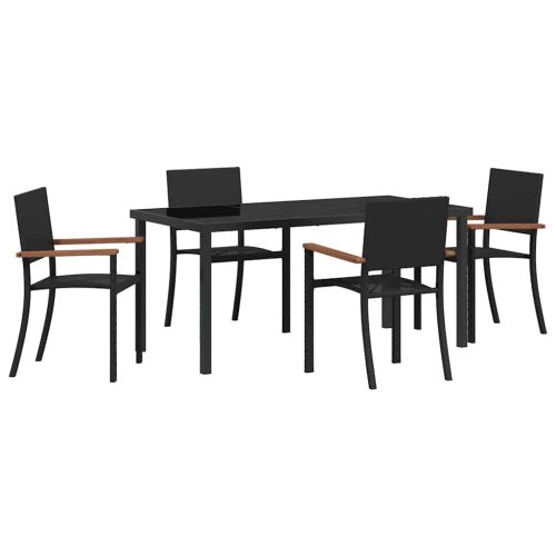 Комплект за хранене в градината 5 pcs Черно