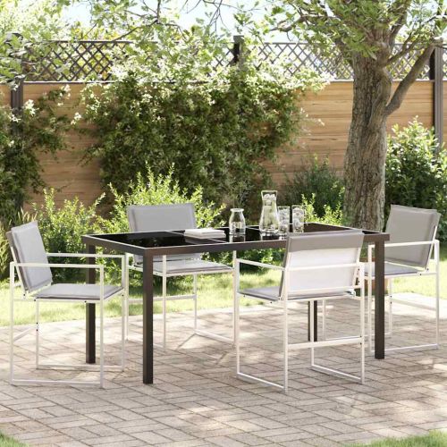 Комплект за хранене в градината 5 pcs Бяло 160 x 80 x 73 см