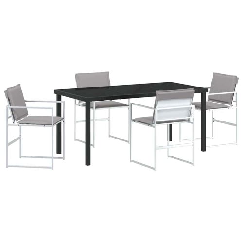 Комплект за хранене в градината 5 pcs Бяло 160 x 80 x 73 см