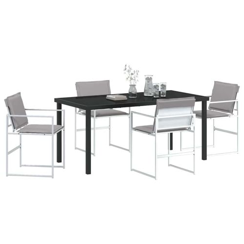 Комплект за хранене в градината 5 pcs Бяло 160 x 80 x 73 см