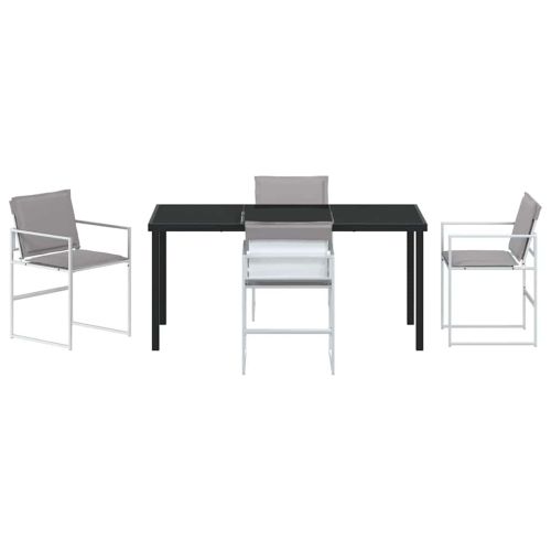 Комплект за хранене в градината 5 pcs Бяло 160 x 80 x 73 см