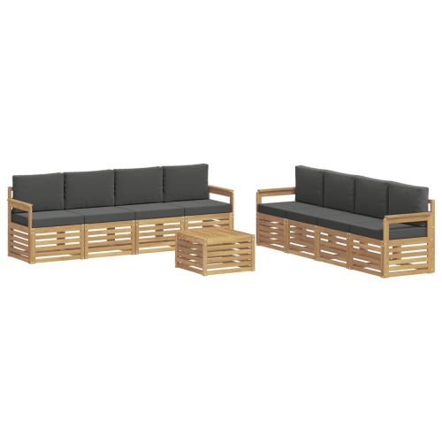 Комплект дивани за открито 9 pcs Бяло и антрацит