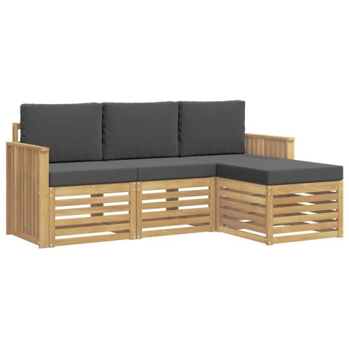 Комплект дивани за открито 4 pcs Бяло и антрацит