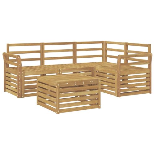 Комплект дивани за открито 5 pcs Бяло 59 x 59 x 37 см