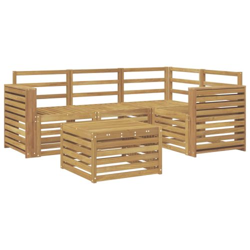 Комплект дивани за открито 5 pcs Бяло 59 x 59 x 37 см