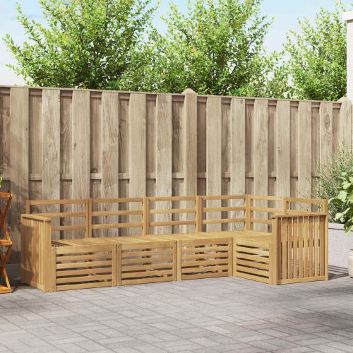 Комплект дивани за открито 5 pcs Бяло 247 x 128,5 x 73 см