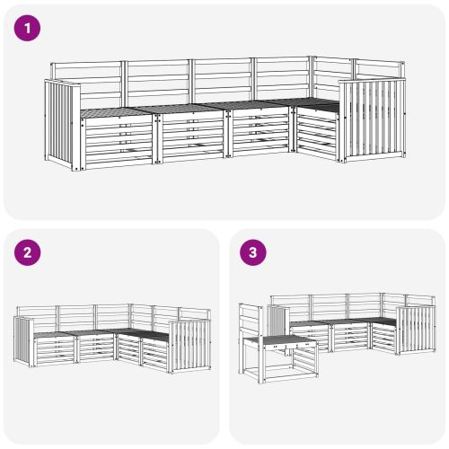 Комплект дивани за открито 5 pcs Бяло 247 x 128,5 x 73 см