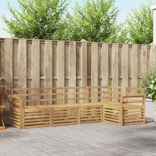 Комплект дивани за открито 5 pcs Бяло 249 x 130,5 x 73 см