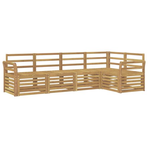 Комплект дивани за открито 5 pcs Бяло 249 x 130,5 x 73 см
