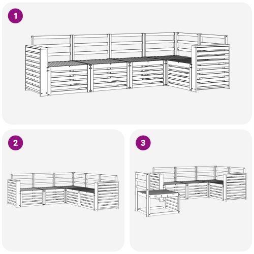 Комплект дивани за открито 5 pcs Бяло 251 x 132,5 x 73 см
