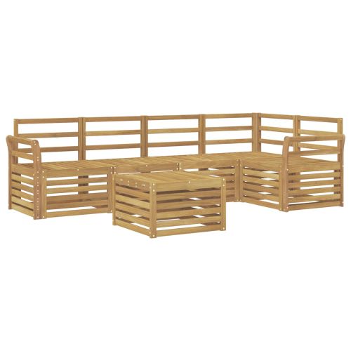 Комплект дивани за открито 6 pcs Бяло 59 x 59 x 37 см
