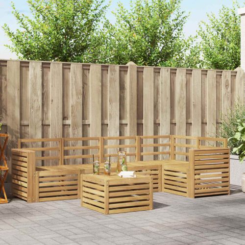 Комплект дивани за открито 6 pcs Бяло 59 x 59 x 37 см