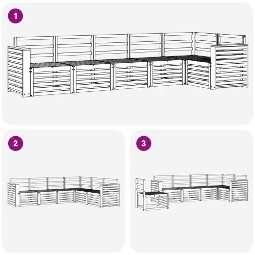 Комплект дивани за открито 6 pcs Бяло 310 x 132,5 x 73 см