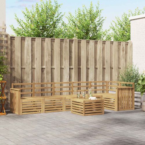 Комплект дивани за открито 7 pcs Бяло 59 x 59 x 37 см