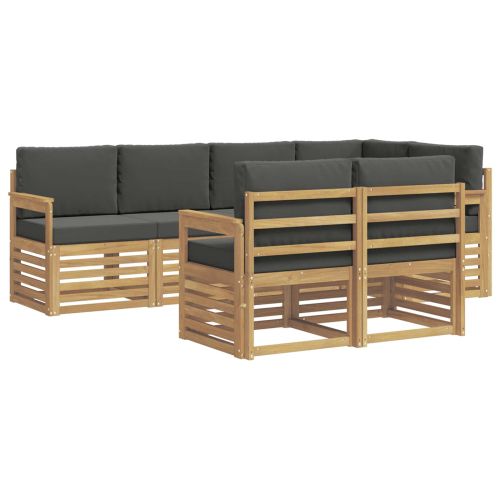 Комплект дивани за открито 7 pcs Бяло и антрацит