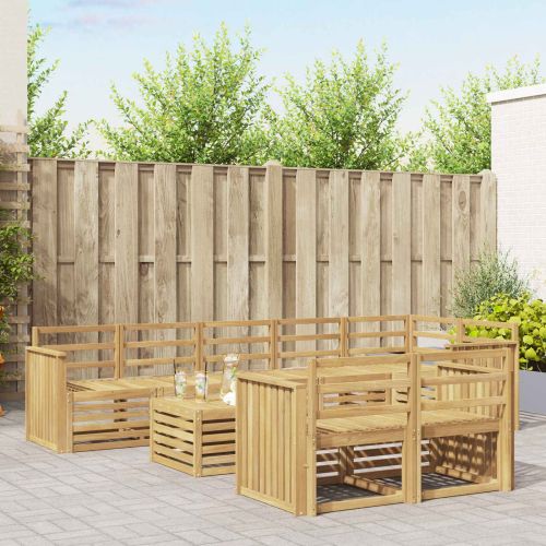 Комплект дивани за открито 9 pcs Бяло 59 x 59 x 37 см